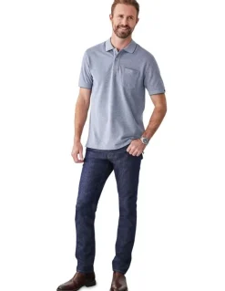 GAZMAN Oxford Pocket Polo Shirt in Navy
