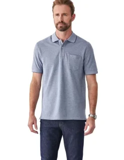 GAZMAN Oxford Pocket Polo Shirt in Navy