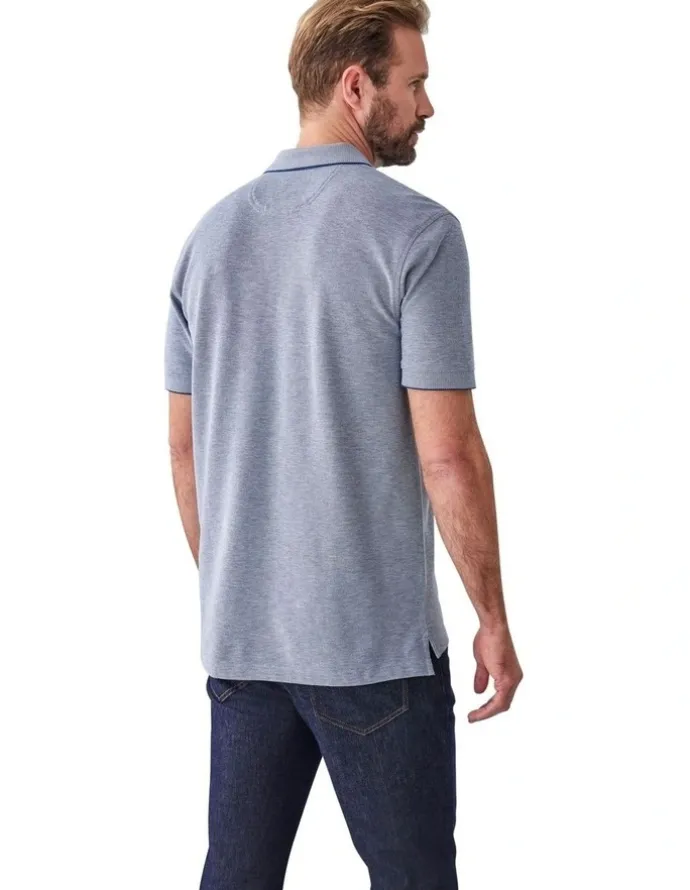 GAZMAN Oxford Pocket Polo Shirt in Navy