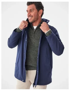 GAZMAN Stadium Hooded Jacket in Navy