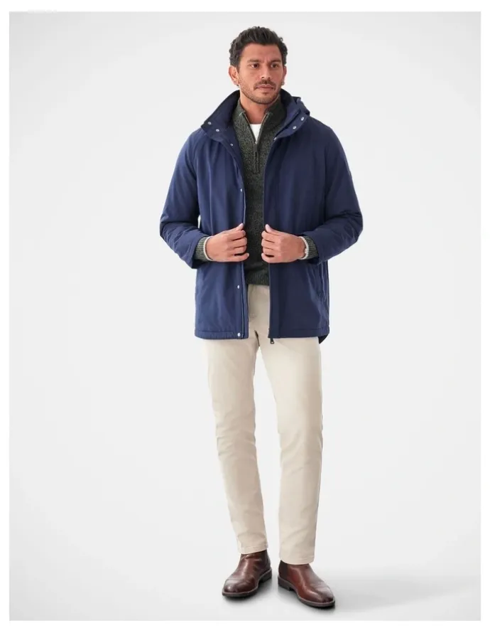 GAZMAN Stadium Hooded Jacket in Navy
