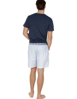 Gingerlilly Sleepwear Noah Cotton Short Pyjama Set in Blue
