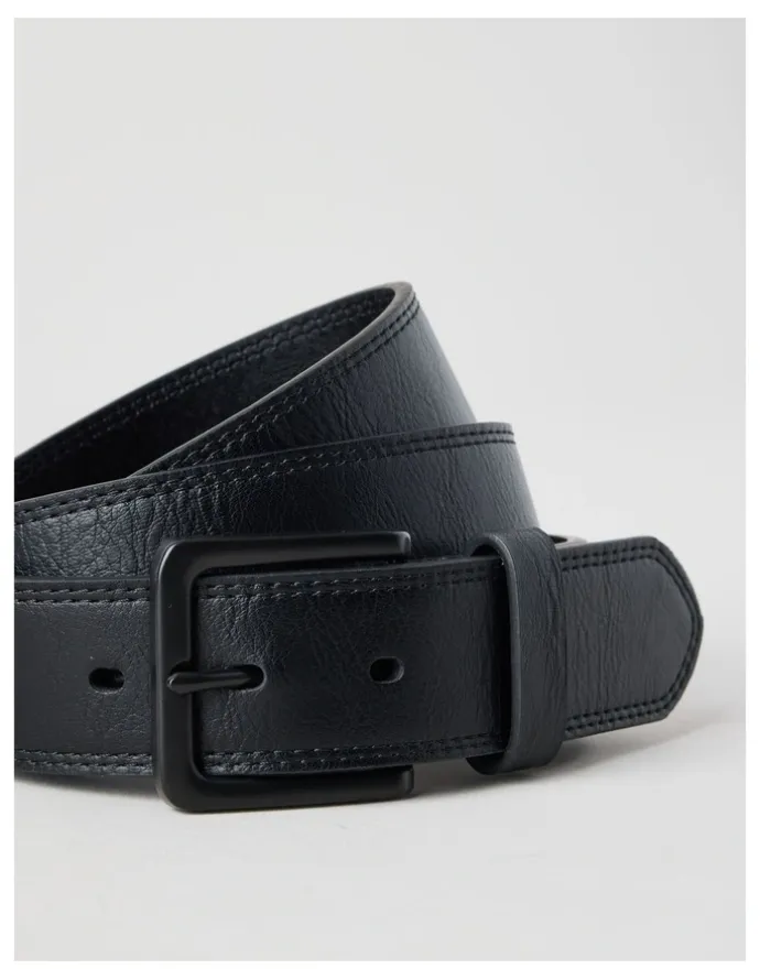 Grab Casual Leather Belt Black/Black Belt Black/Black