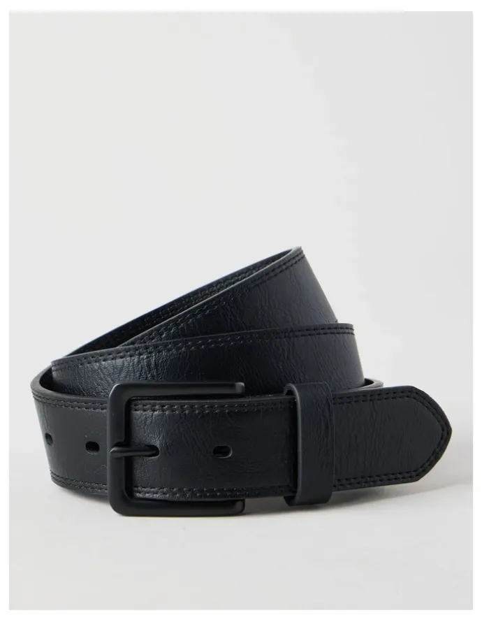 Grab Casual Leather Belt Black/Black Belt Black/Black