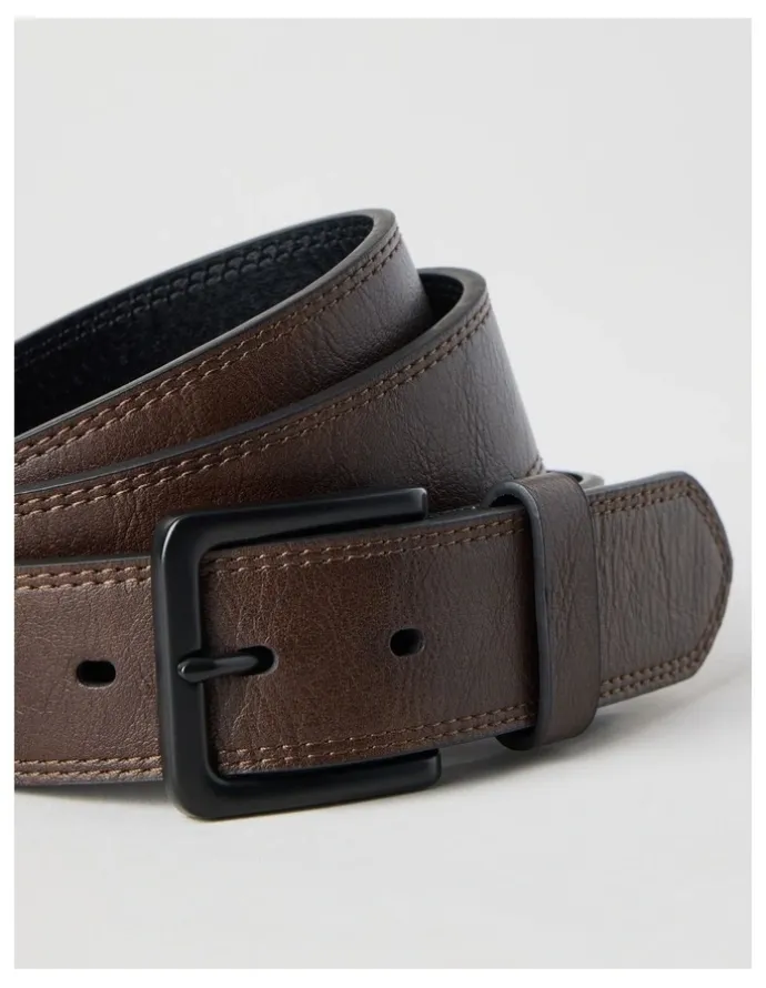 Grab Casual Leather Belt Brown/Black Belt Brown/Black