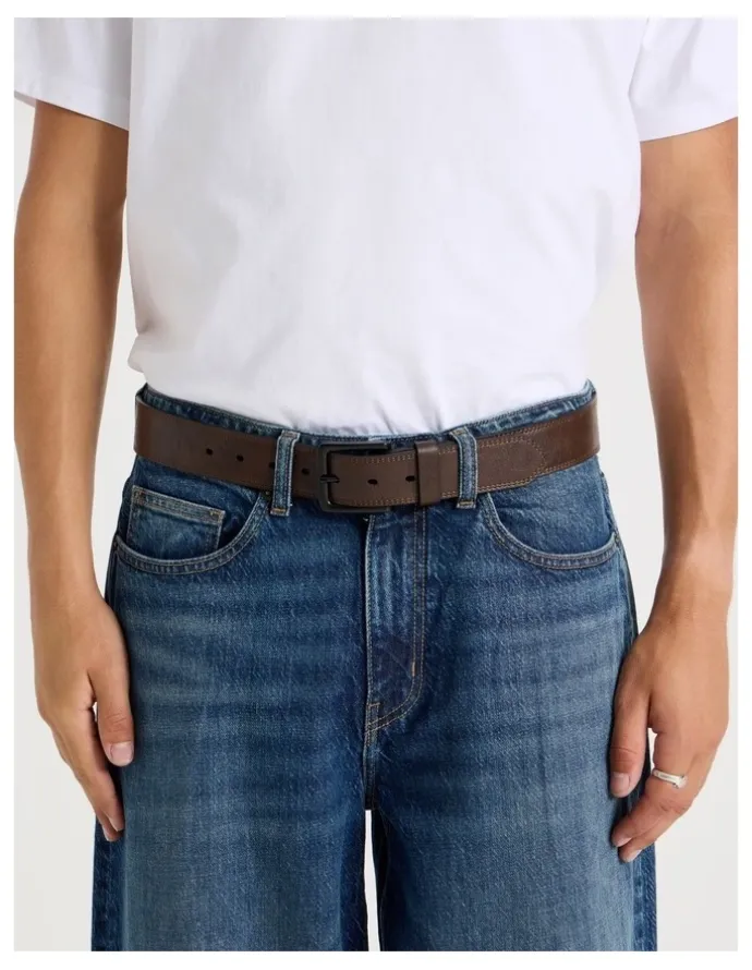 Grab Casual Leather Belt Brown/Black Belt Brown/Black
