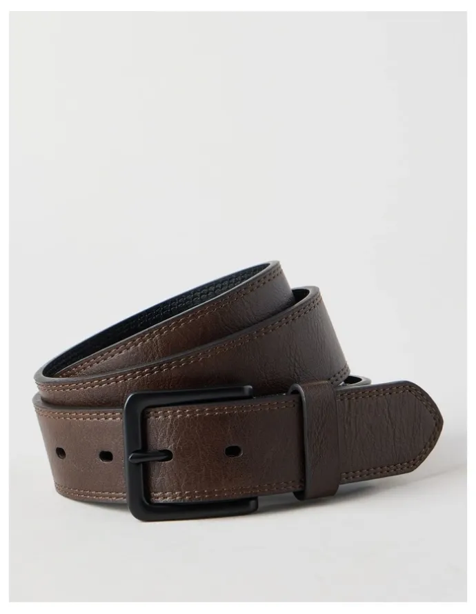 Grab Casual Leather Belt Brown/Black Belt Brown/Black