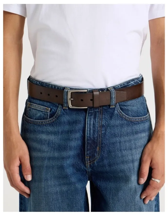 Grab Casual Leather Jean Belt Brown Belt Brown