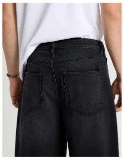 Grab Barrel Leg Jeans in Black