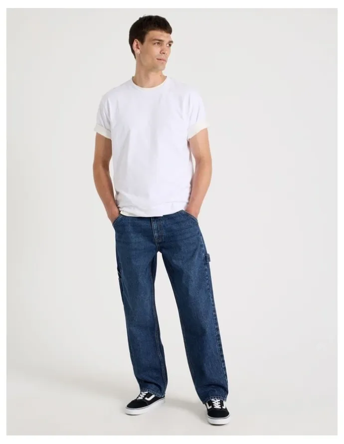 Grab Carpenter Straight Jeans in Dark Denim