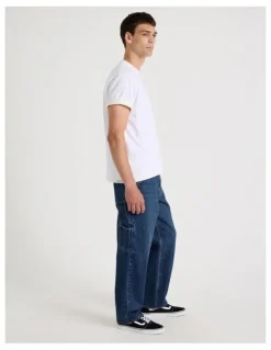 Grab Carpenter Straight Jeans in Dark Denim