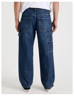 Grab Carpenter Straight Jeans in Dark Denim