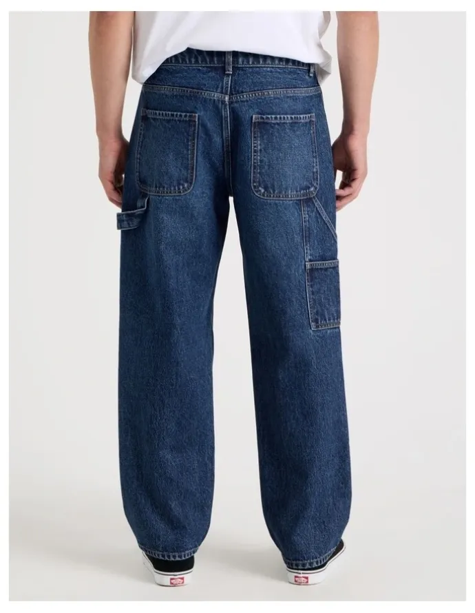 Grab Carpenter Straight Jeans in Dark Denim