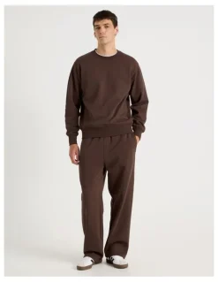 Grab Crew Neck Sweat Top in Brown