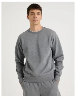 Grab Crew Neck Sweat Top in Charcoal