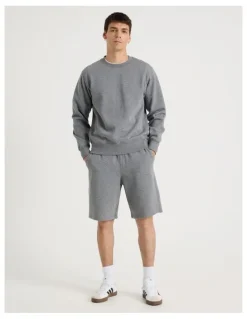 Grab Crew Neck Sweat Top in Charcoal