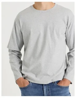 Grab Double Sleeves T-Shirt in Grey Marle