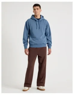 Grab Garment Dyed Relaxed Hoodie in Mid Blues