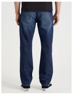 Grab Long Regular Straight Performance Jeans in Dark Denim