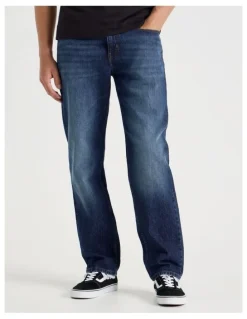 Grab Long Regular Straight Performance Jeans in Dark Denim