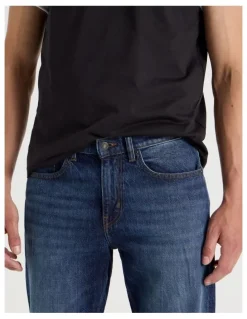Grab Long Regular Straight Performance Jeans in Dark Denim