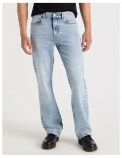 Grab Long Slim Bootcut Jeans in Light Blue