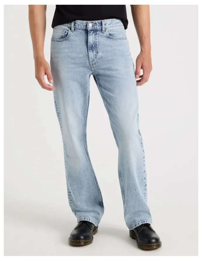 Grab Long Slim Bootcut Jeans in Light Blue