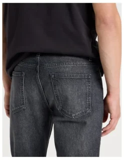 GRAB Long Straight At Waist Performance Jeans in Charcoal