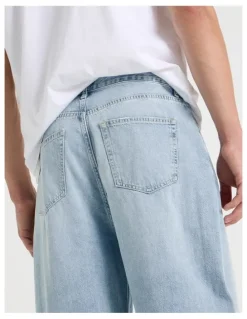 Grab Loose Baggy Destroyed Jeans in Brt Blue