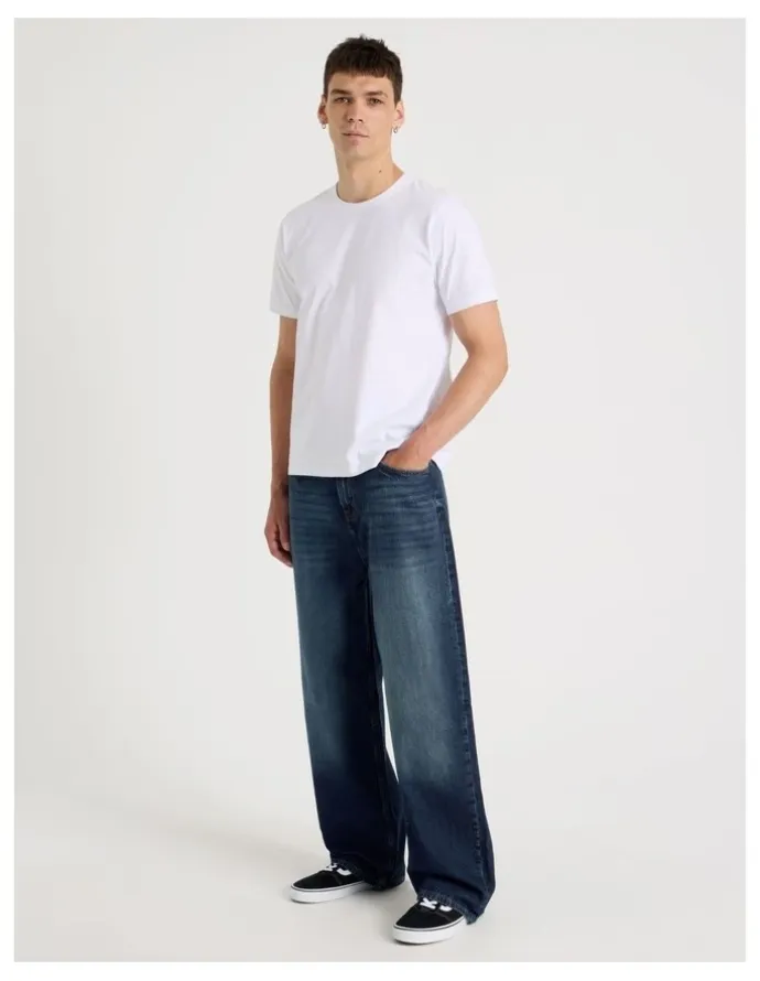 Grab Loose Baggy Jeans in Dark Denim