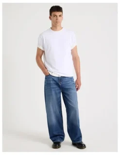 Grab Loose Baggy Jeans in Mid Blues