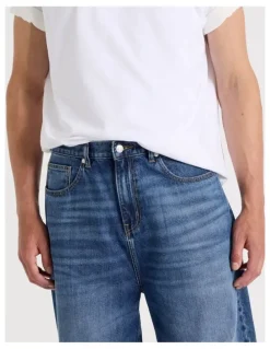 Grab Loose Baggy Jeans in Mid Blues