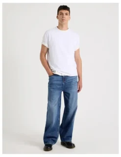 Grab Loose Baggy Jeans in Mid Blues