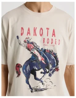 Grab Loose Fit Crew Neck Graphic T-Shirt in Bone