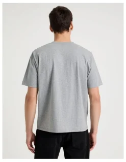Grab Loose Graphic T-Shirt Short Sleeve in Grey Marle