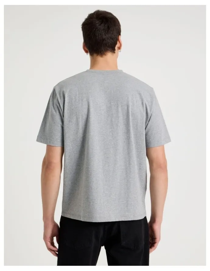 Grab Loose Graphic T-Shirt Short Sleeve in Grey Marle