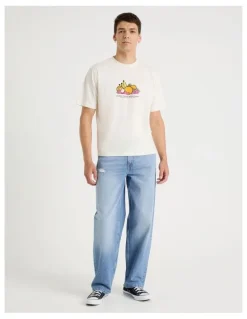 Grab Loose Graphic T-Shirt Short Sleeve in Ecru