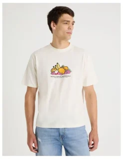 Grab Loose Graphic T-Shirt Short Sleeve in Ecru