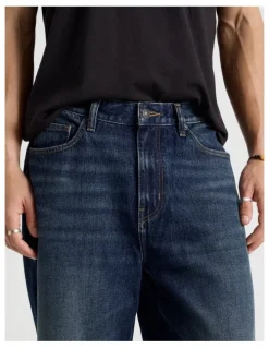 GRAB Loose Wide Leg Jeans in Dark Denim