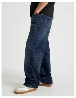 GRAB Loose Wide Leg Jeans in Dark Denim