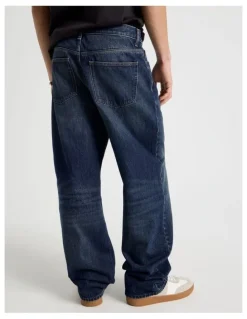 GRAB Loose Wide Leg Jeans in Dark Denim