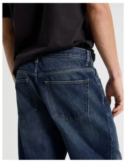 GRAB Loose Wide Leg Jeans in Dark Denim