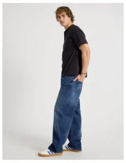 GRAB Loose Wide Leg Jeans in Mid Blues