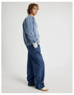 Grab Lyocell Blend Elastic Waist Jeans in Bright Blue