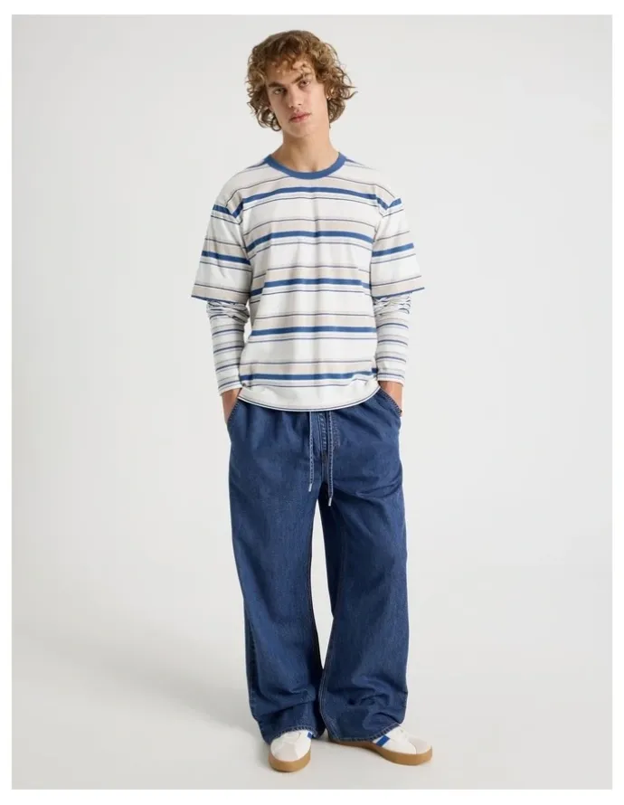Grab Lyocell Blend Elastic Waist Jeans in Bright Blue