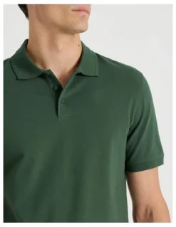 Grab Pique Polo in Dark Green