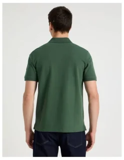 Grab Pique Polo in Dark Green