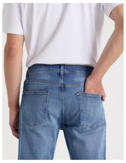 Grab Regular Straight Jeans in Mid Blues