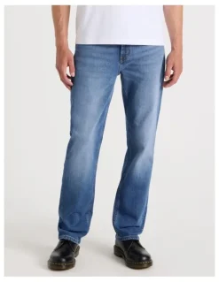 Grab Regular Straight Jeans in Mid Blues