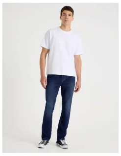 Grab Regular Tapered Knit Jeans in Mid Blues